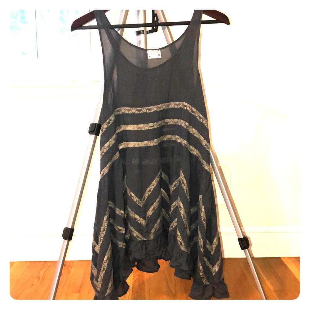 Free People Voile and Lace Trapeze slip